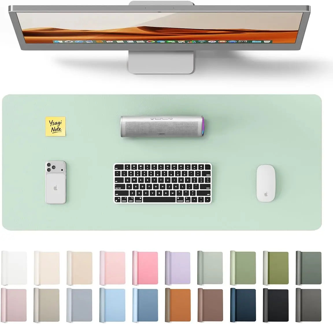 Leather Office Desk Pad Protector,Large Mouse Pad,Non-Slip,PU Leather,Laptop Desk Blotter,Waterproof Writing Pad for Office/Home