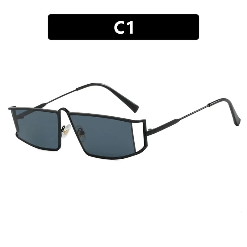 JNPCXI New Vintage Hollow Sunglasses Women Luxury Metal Frame Sun Glasses Rectangle Driving Eyeglasses Eyewear Men