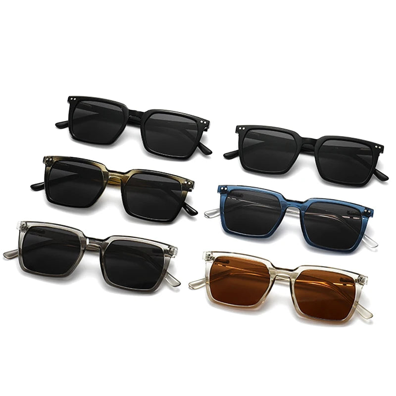 JNPCXI New Vintage Polarized Square Sunglasses Women Blue Gradient Mirror Shades UV400 Fashion Punk Men Sun Glasses