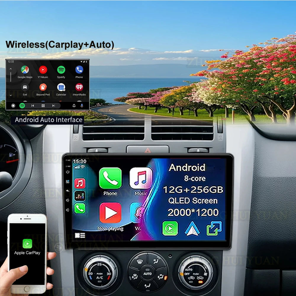 Android 15 Car Radio For Suzuki Grand Vitara 3 2005-2015 Wireless CarPlay Android Auto Multimedia Player GPS 4G WiFi Autoradio 2