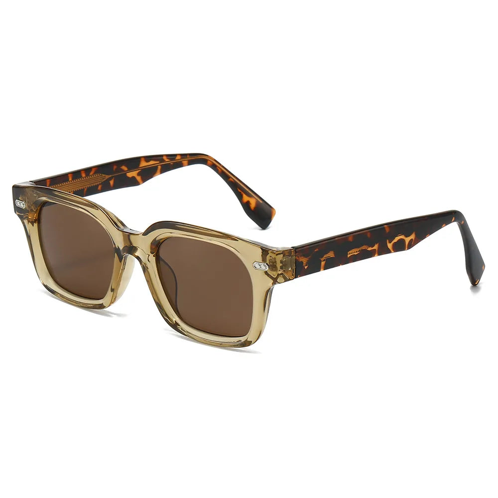 JNPCXI Retro Square Sunglasses for Men WomenVintage Classic Sun Glasses Fashion Stylish Shades with Metal Pins 604475