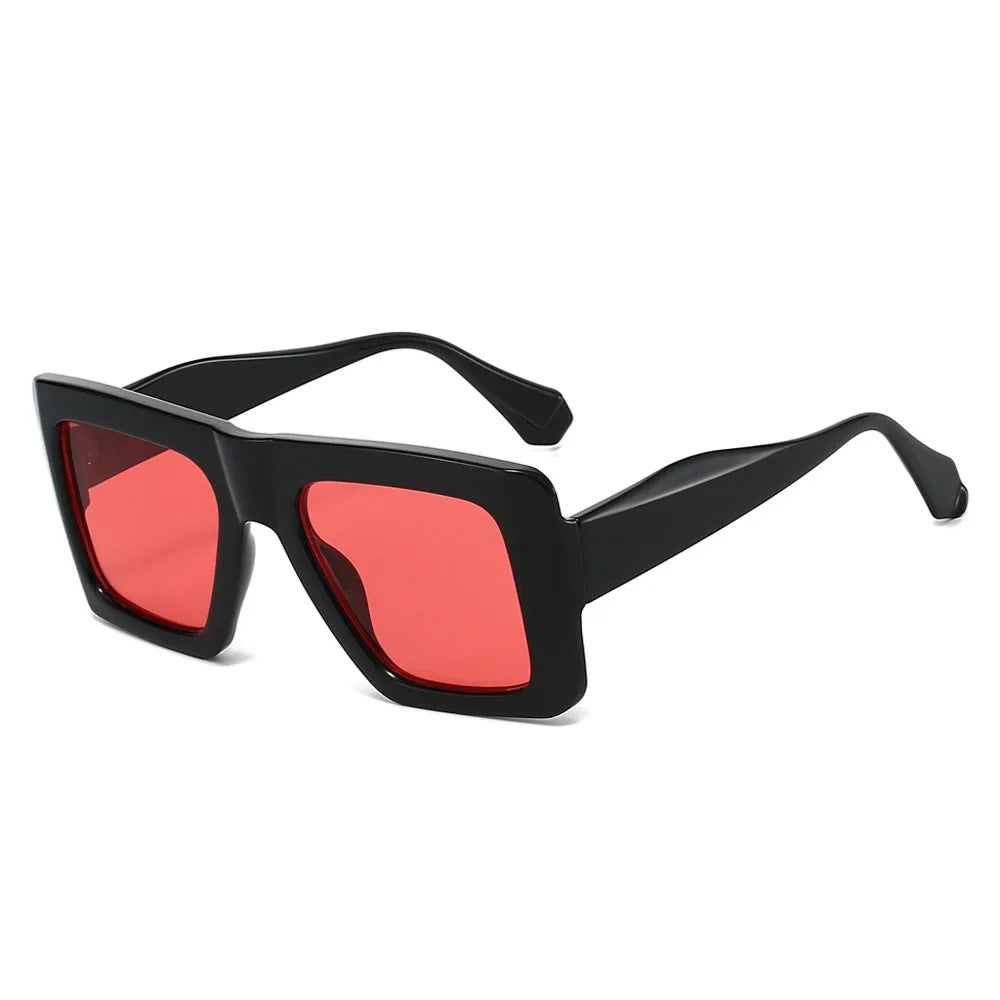 JNPCXI New Retro Oversized Square Sunglasses Women Fashion Leopard Gradient Shades UV400 Men Punk Sun Glasses