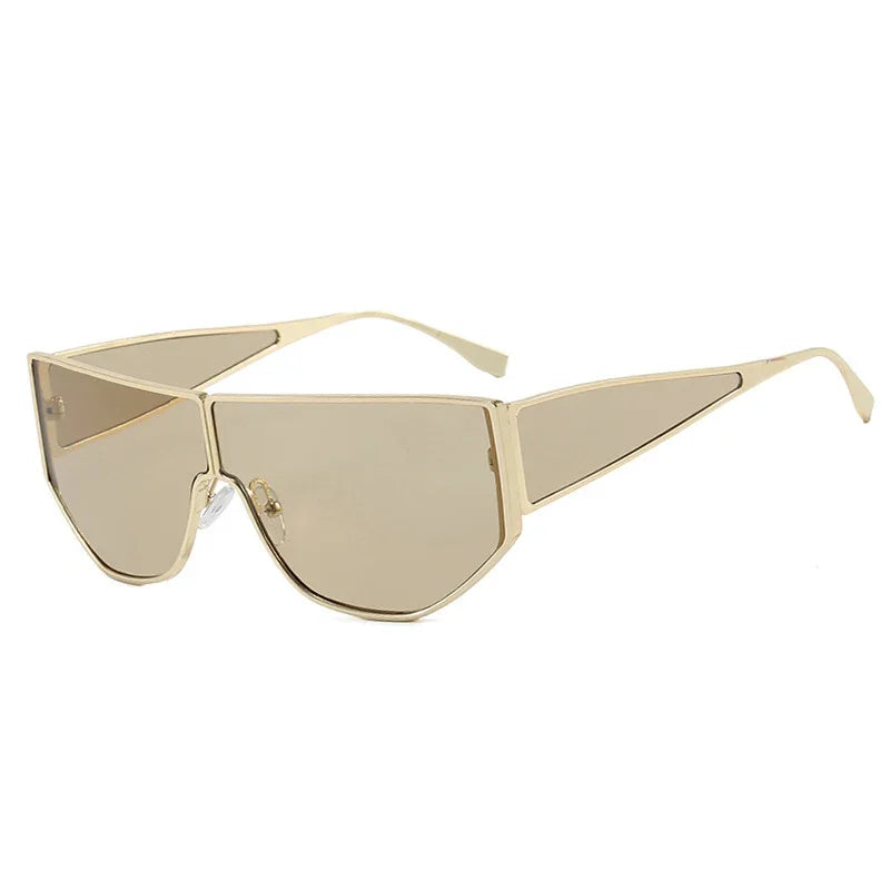 JNPCXI New Polygon Shield Sunglasses Women Luxury Brand Design UV400 Sunglass for Lady Steampunk Retro Shades