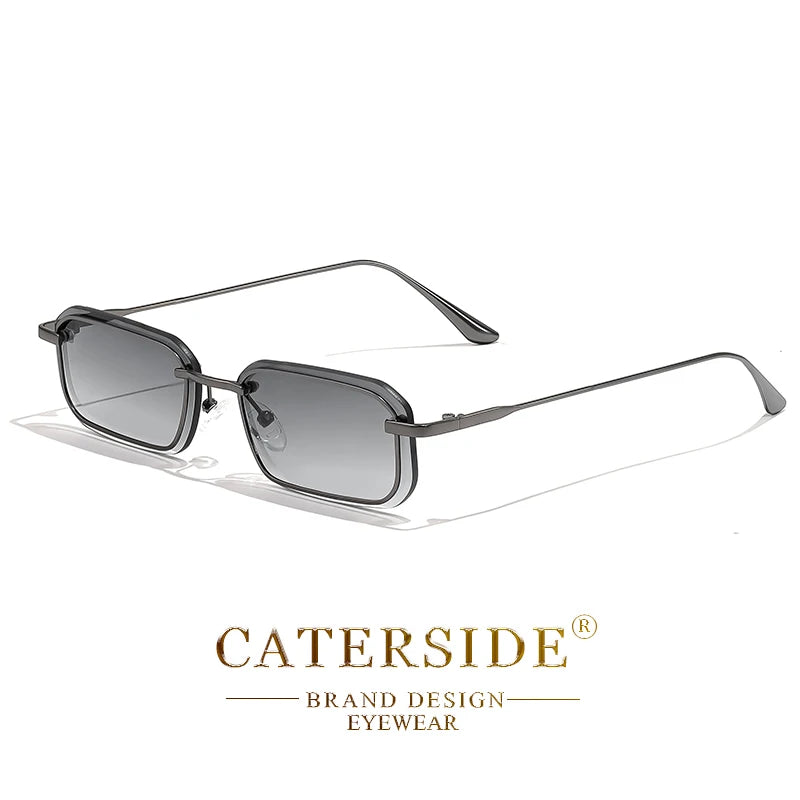 CATERSIDE Retro Punk Sunglasses Men's Square Small Frame Sun Glasses Women Personalized Outdoor Sports Eyewear Summer UV400