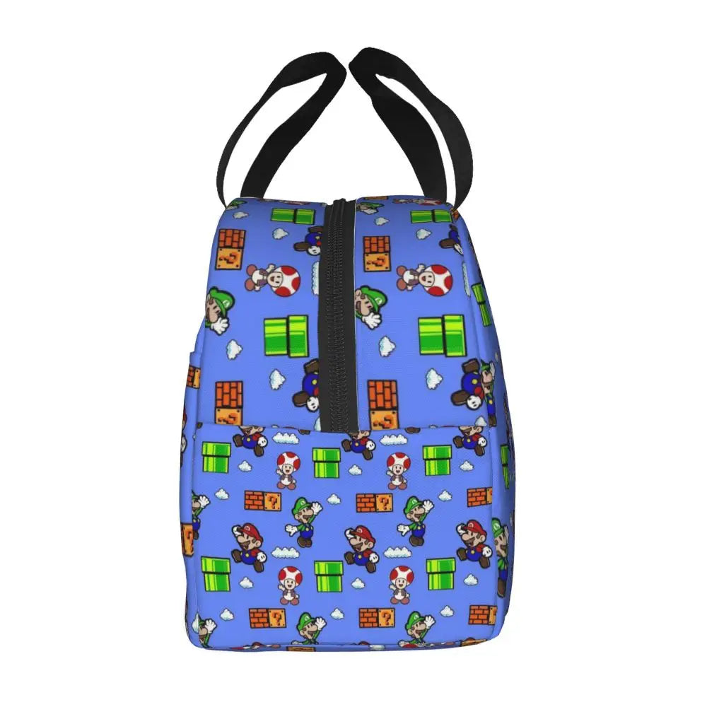 Custom Mario SuperBros Insulated Lunch Bag Reusable Thermal Cooler Lunch Box M20