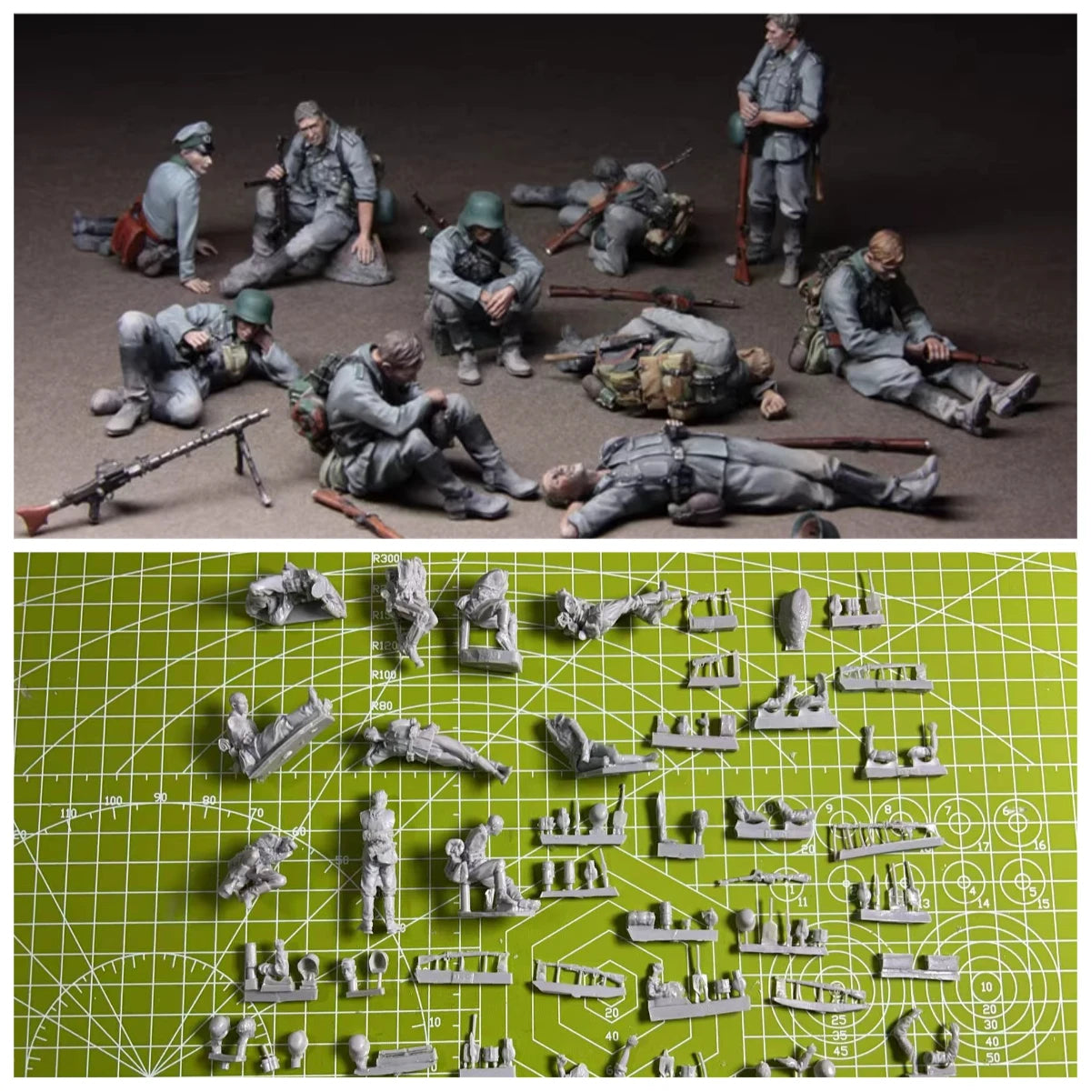 1/35 Die Cast Resin Model Assembly Kit Tank Soldier Unpainted Model 10 Person Set
