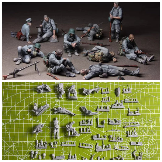1/35 Die Cast Resin Model Assembly Kit Tank Soldier Unpainted Model 10 Person Set