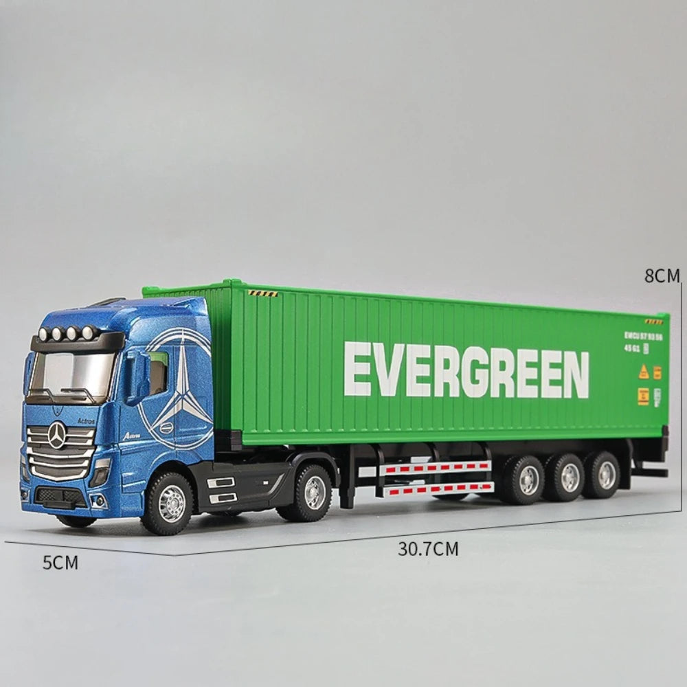 1:50 American Transport Vehicle Scania Container Truck Alloy Model Diecast Toy Doors Opened with Sound Light Cars Kid Toys Gifts