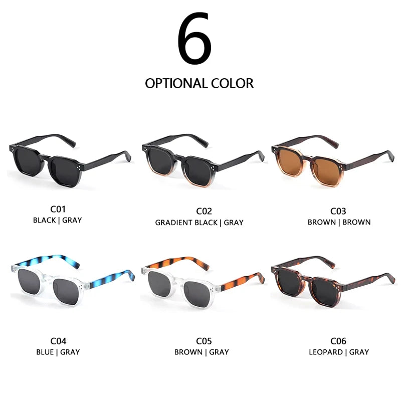 JNPCXI Square Rivets Sunglasses for Women Men Vintage Trend Trending Sun Glasses Ladies Beach Shades Male Female UV Protection