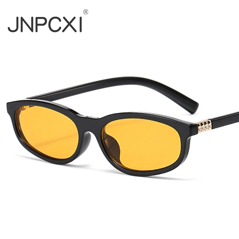 JNPCXI New Fashion Oval Sunglasses Women Retro Small Frame Sunglasses Luxury Brand Design Travel Sunglasses UV400