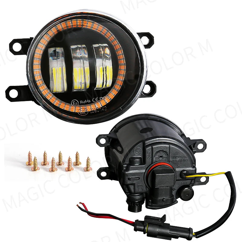 Angel Eye Fog Light For Toyota Highlander Kluger Avalon Prius C-HR CHR Estima 4Runner Car LED DRL Daytime Running Lamp 12V 2Pcs