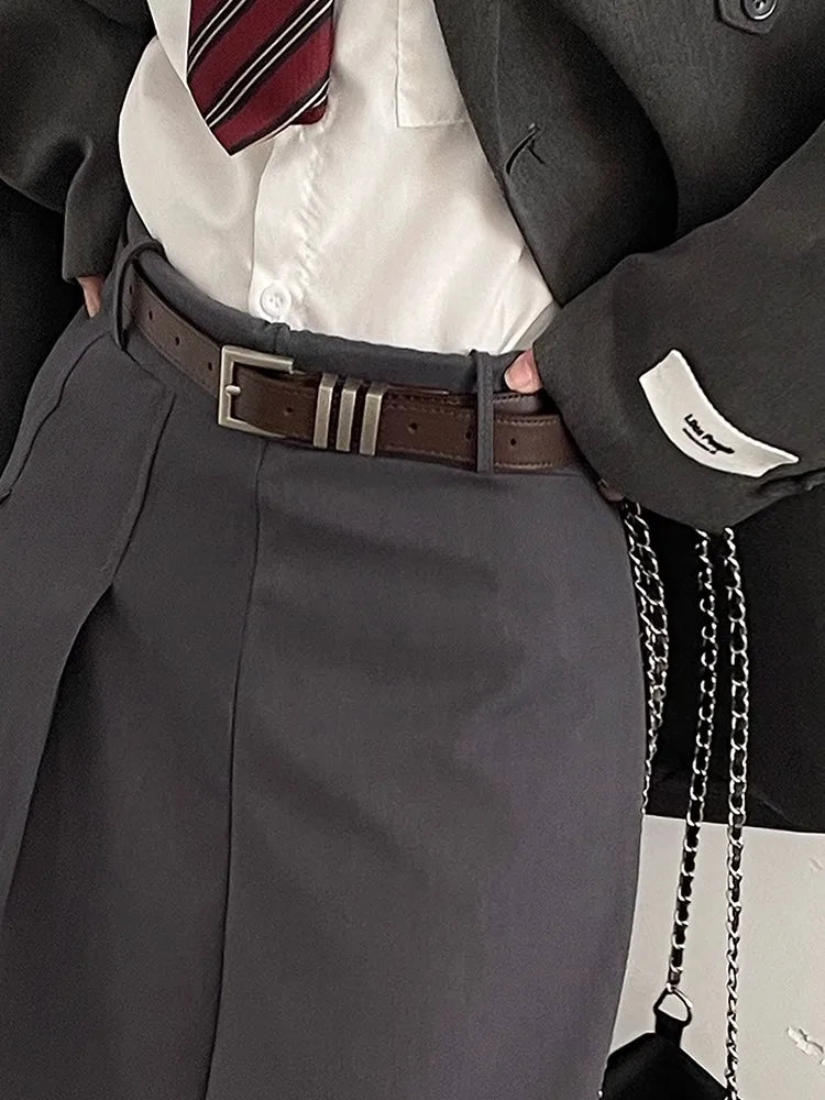 New Style Leather Belt, Women's Korean Version Decorative Belt, Black Versatile Fashion High-End Feel Waist Belt