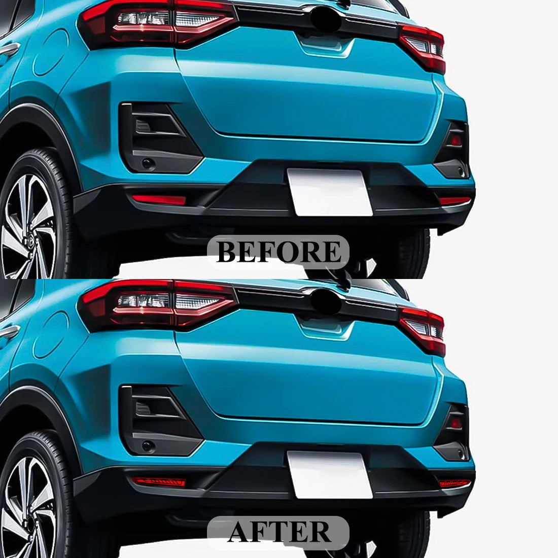 LED Rear Bumper Reflector Light For Toyota Raize 2019 2020 2021 2022 Auto Brake Warning Lamp Turn Signal Fog Car Accessories 12V