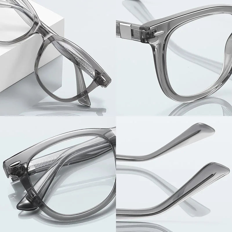 JNPCXI TR90 Anti-Blue Light Glasses Frame Retro Rivets Spring Hinge Computer Eyeglasses UV400