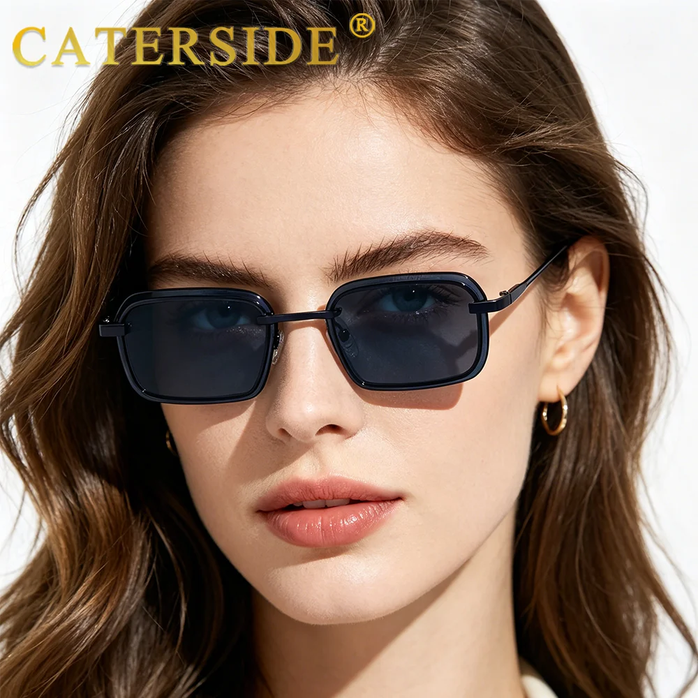 CATERSIDE Retro Punk Sunglasses Men's Square Small Frame Sun Glasses Women Personalized Outdoor Sports Eyewear Summer UV400