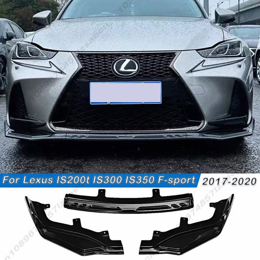 For Lexus IS200t IS300 IS350 2017-2020 F-sport Front Bumper Diffuser Lip Spoiler Body Kits Splitter Exterior Parts Accessories