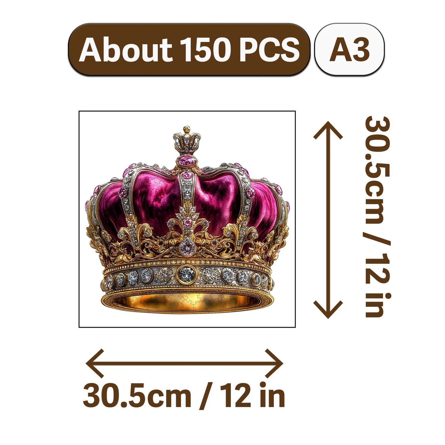 Crown and Cuisine Theme Wooden Jigsaw Puzzle Wood Home Decor Painting Christmas and Halloween Gift Toy For Teen And Kid