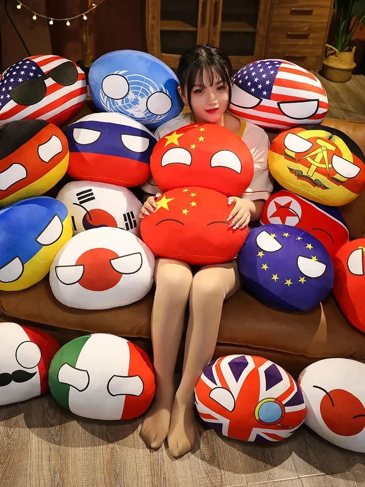 Country Ball Toys Plush Polandball Hand Warmer Pillow Countryball USSR USA FRANCE RUSSIA UK JAPAN GERMANY ITALY Decor