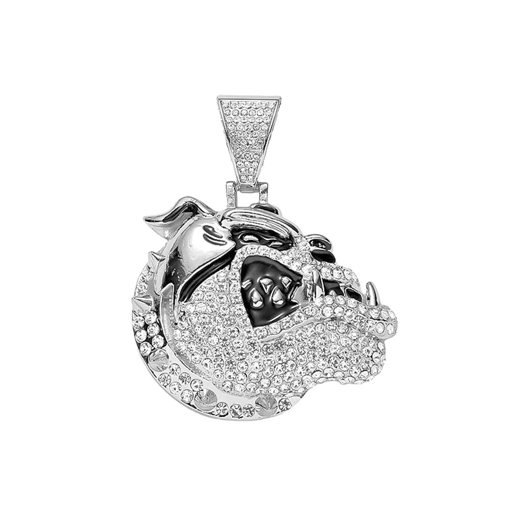 Trendy Men Hip hop Dog Pendant Necklace with 13mm Cuban Chain Hiphop Animal Pendants Necklaces Fashion Punk Charm Jewelry Gifts