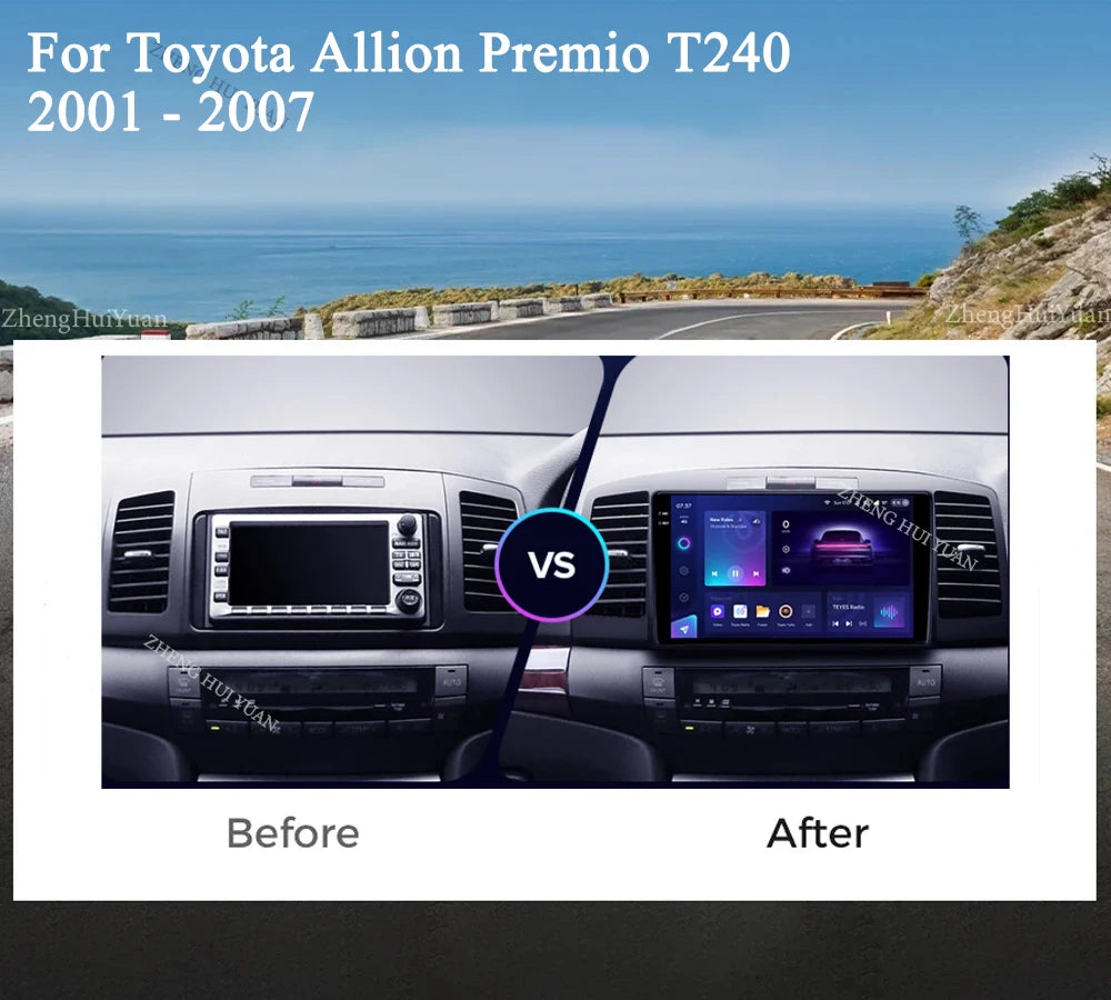 Android 15 CarPlay Auto For Toyota Allion Premio T240 2001 - 2007 Car Radio Multimedia navigation video DVD Autoradio Stereo gps