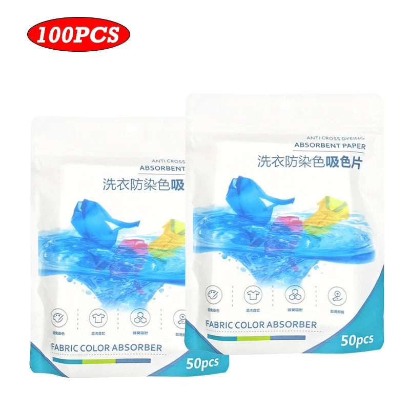50-200PCS Laundry Color Absorbing Paper Anti-dyeing Laundry Tablets Wash Machine