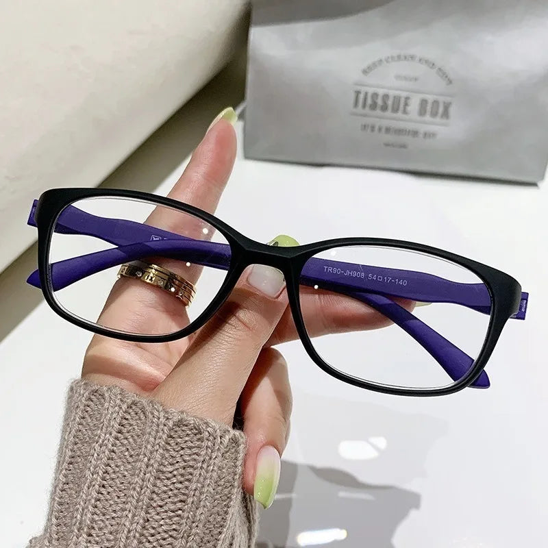 Aesthetic Reading Glasses Anti Radiation with Grade +100~400 for Women Anti Blue-light Eye Protection Computer Eyewear
