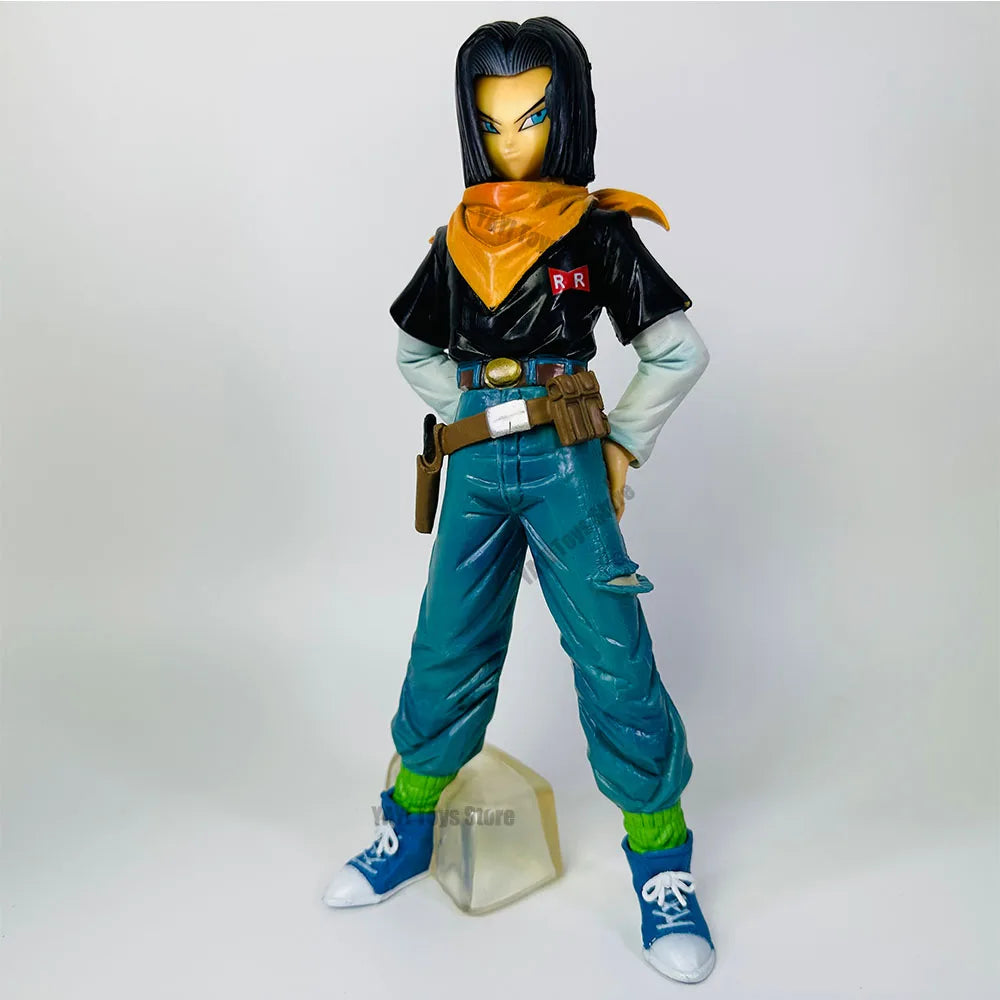 25CM Dragon Ball Z Android 17 18 Anime Figure Android 18 PVC Action Figures