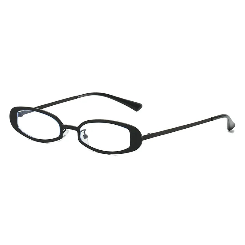 JNPCXI New Retro Small Oval Metal Women Sunglasses Shades UV400 Retro Punk Men Clear Lens Frame