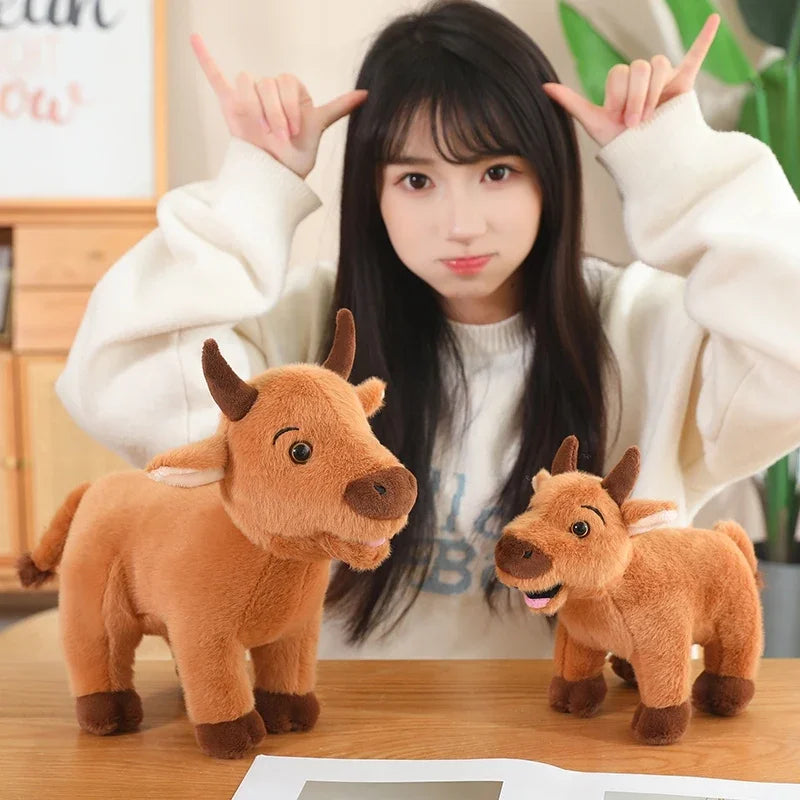 25-40cm Cattle Animals Plush Toys Early Childhood Education Props Doll Cute Bull Scalper Ox Cattle Soft Stuffed Pillow Gifts