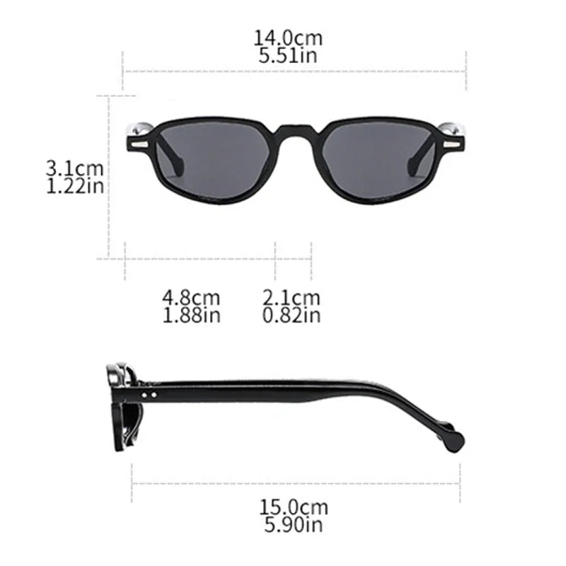 JNPCXI Ins Popular Fashion Small Cat Eye Women Sunglasses Retro Clear Ocean Lens Shades UV400 Men Rivets Sun Glasses