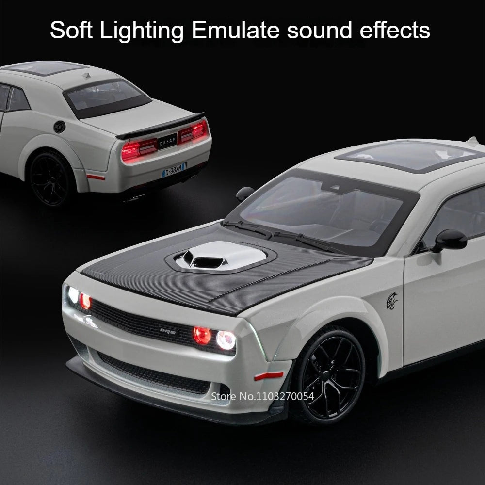 1:18 Hellcat Apollo EVO Alloy Car Models Diecast Toys Doors Opened Sound Light Pull Back Shock Absorption Sportscar for Boy Gift