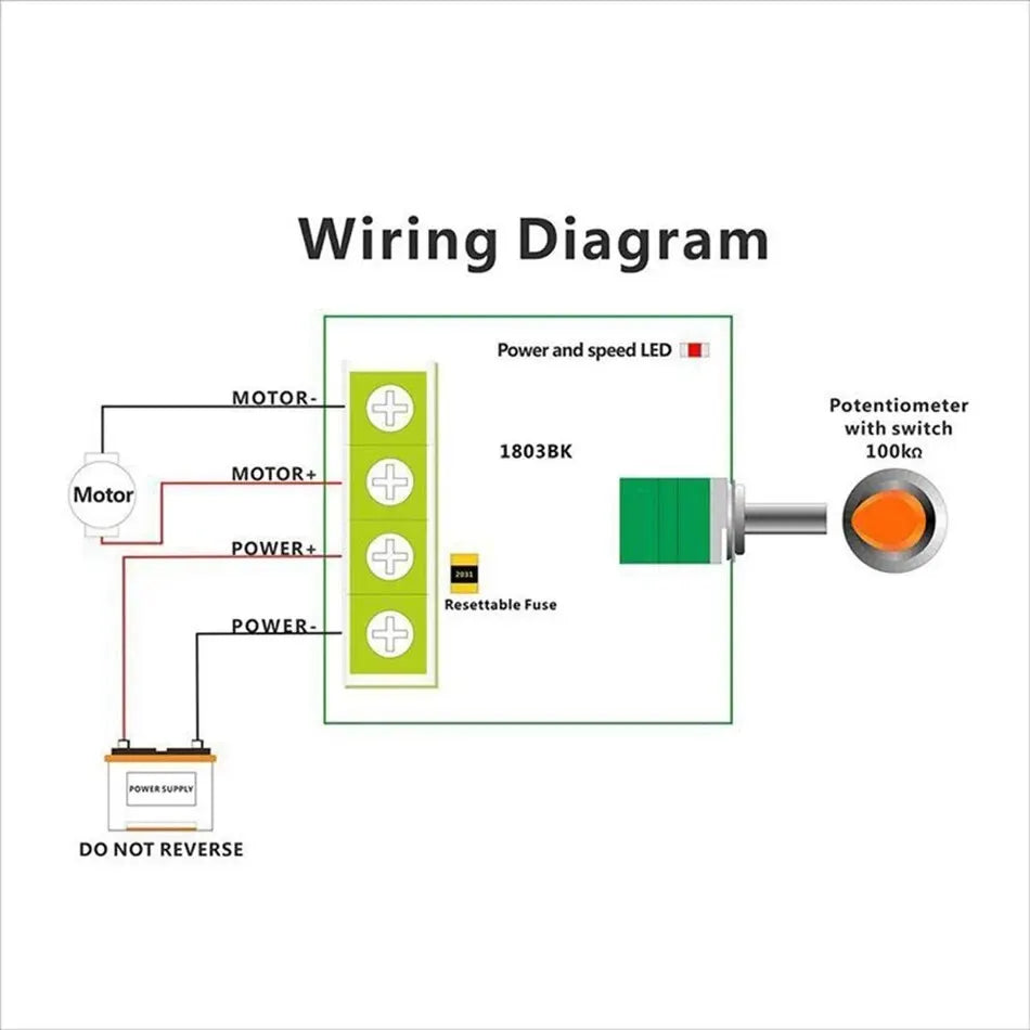 5pcs 1.8V-15V 2A DC Motor Speed Controller PWM Variable Speed Regulator Governor Switch 1803BKW with Speed Control Knob