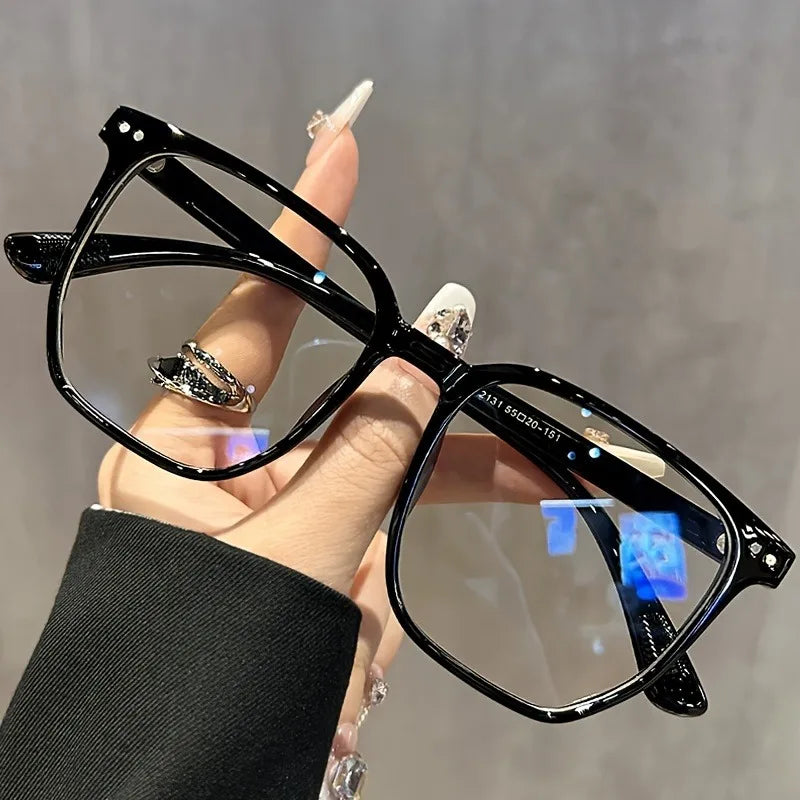1pc Lightweight Square Clear Lens Anti Blue Light Glasses For Women Men
