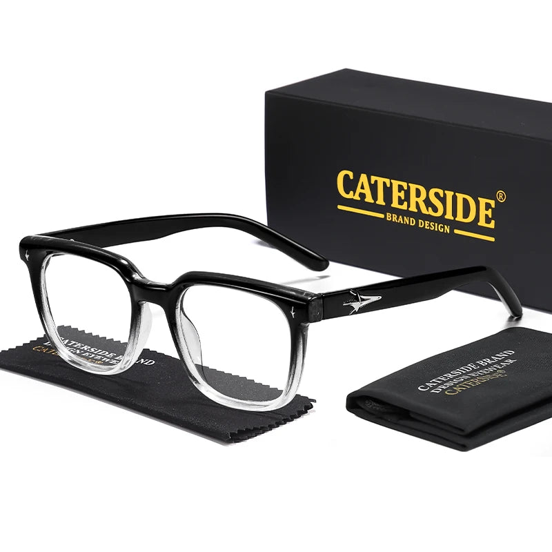 CATERSIDE Minimalist Anti Blue Light Glasses Men Brand Design TR90 Square Frames Eyewear Fashion Women Optical Eyeglass Frame