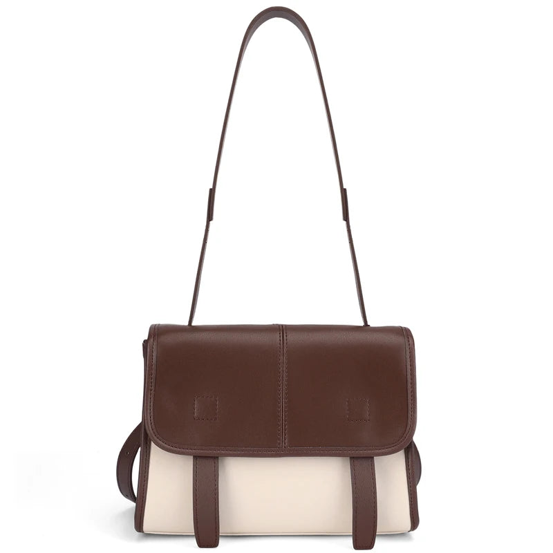 Women's Genuine Leather Solid Color Crossbody Bag Multi-Pocket Shoulder Bag Lightweight Messenger Bag Luxury Designer Handbag