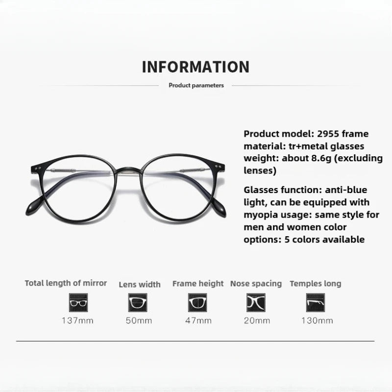 3Pcs Tender Blush Anti Radiation Eyeglasses for Women Round Frame Sun Glasses