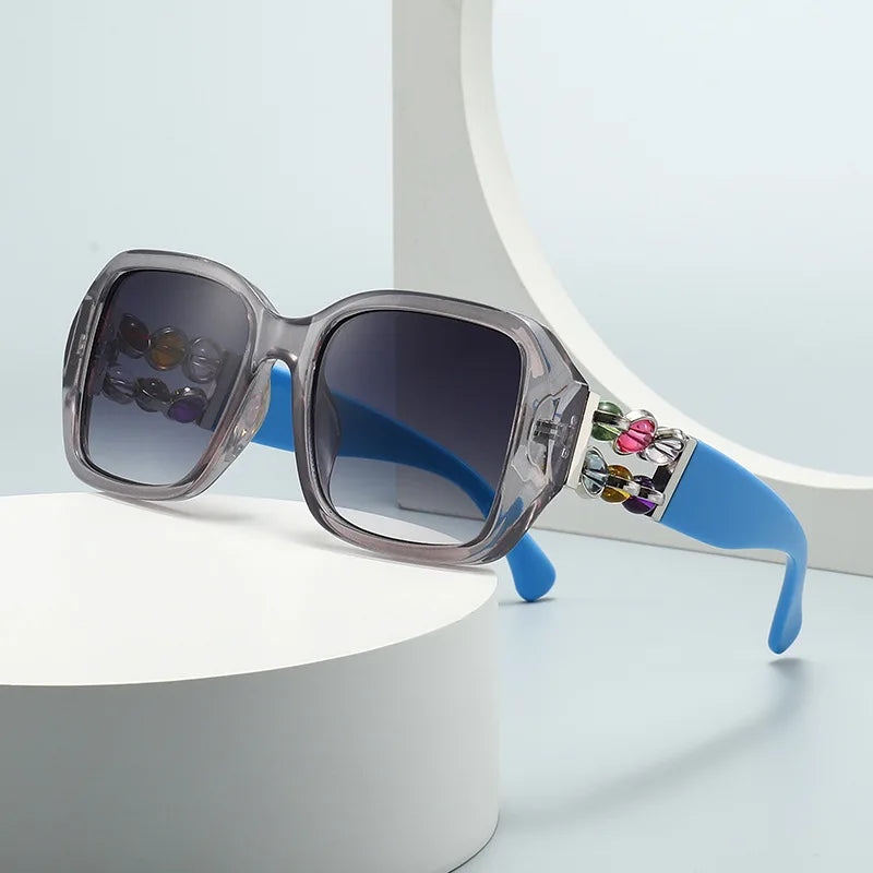 JNPCXI 2026 Women Luxury Sunglasses with Rhinestones Decoration Large Frame Wrap Designer Gift for Mother Fashion Glasses