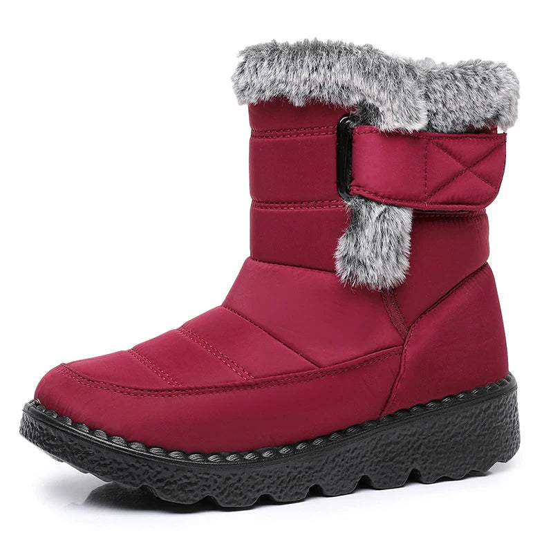 2026 Anti Slip Waterproof Snow Boots Women Faux Fur Platform Winter Ankle Boots Woman Plus Size 43 Thick Plush Cotton Booties