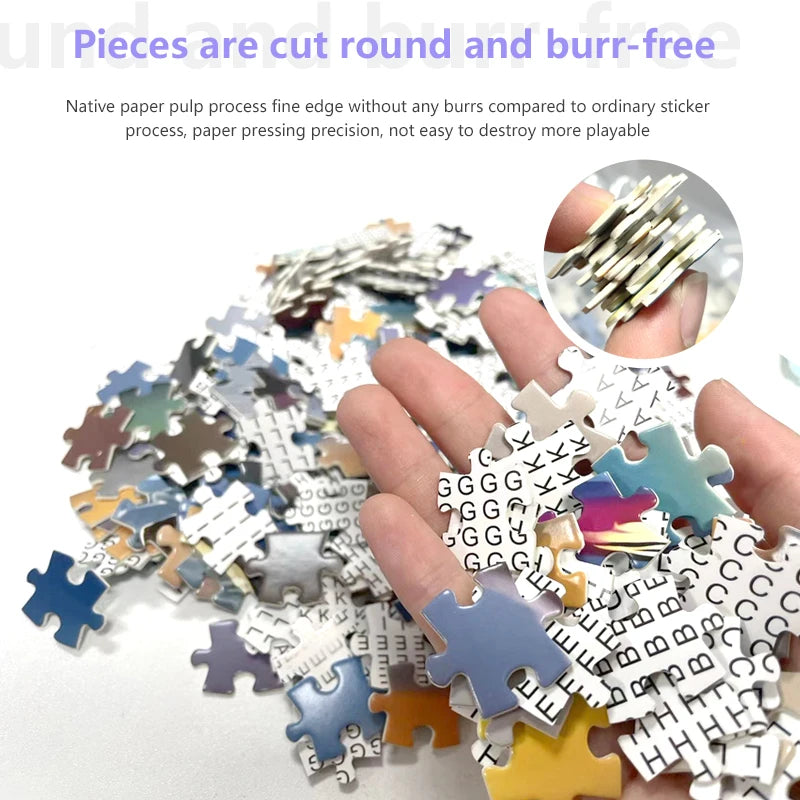 High Quality 70cm*50cm 1000pcs Love Stones Jigsaw Puzzle Adult Stress Relief Beautiful Landscape Painting Puzzle Wall Decor