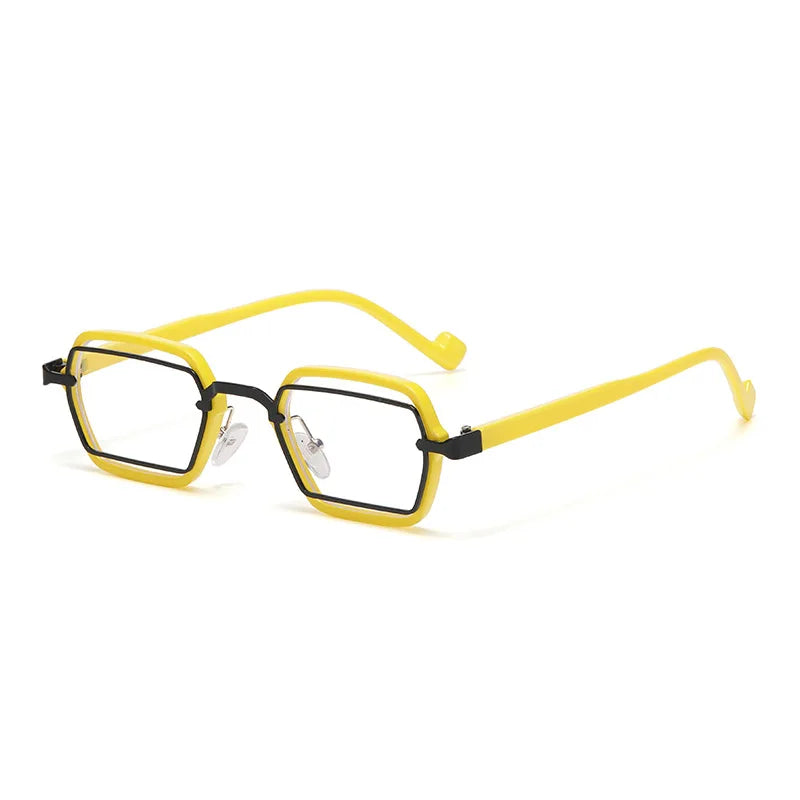 JNPCXI New Retro Small Punk Square Sunglasses Women Shades UV400 Fashion Clear Lens Men Anti Blue Light Eyeglass Frame