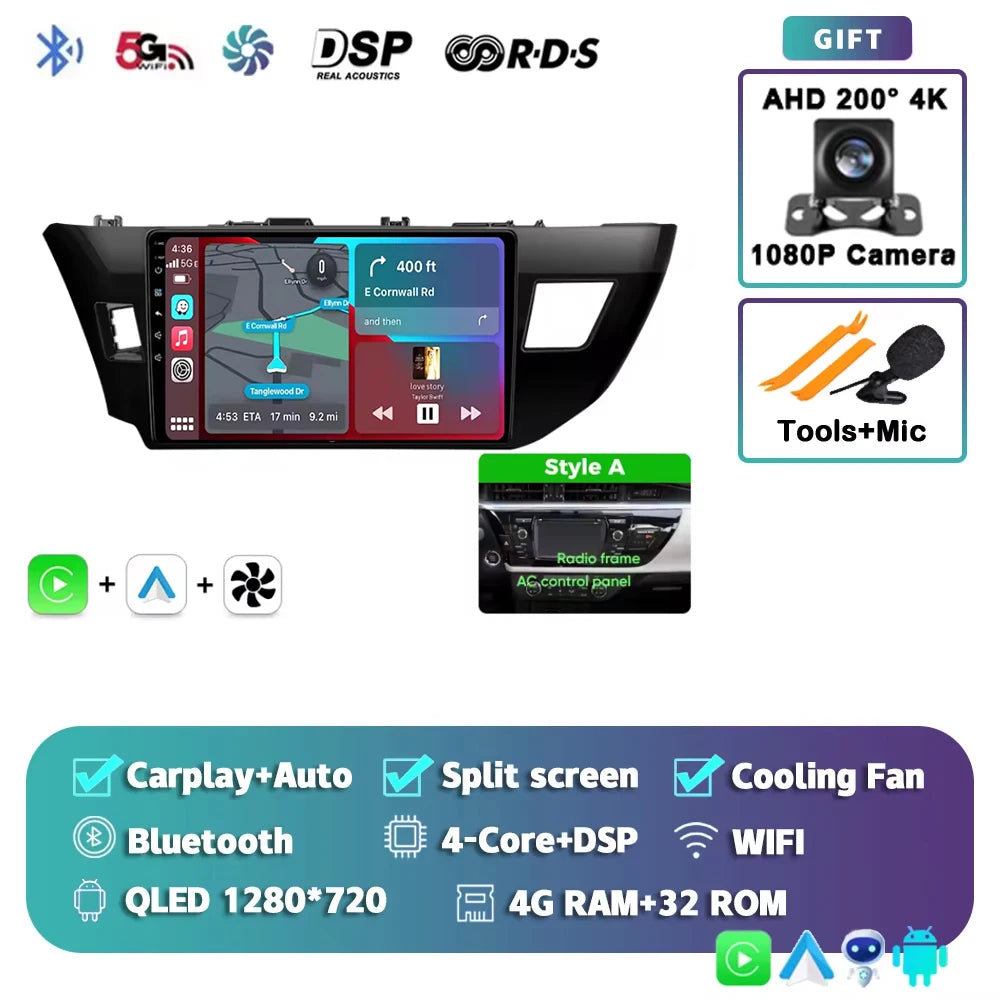 Android 15 Car Radio For Toyota Corolla 2013 2014 2015 2016 E160 E170 Wireless Carplay Android Auto Qualcomm Car Multimedia Play
