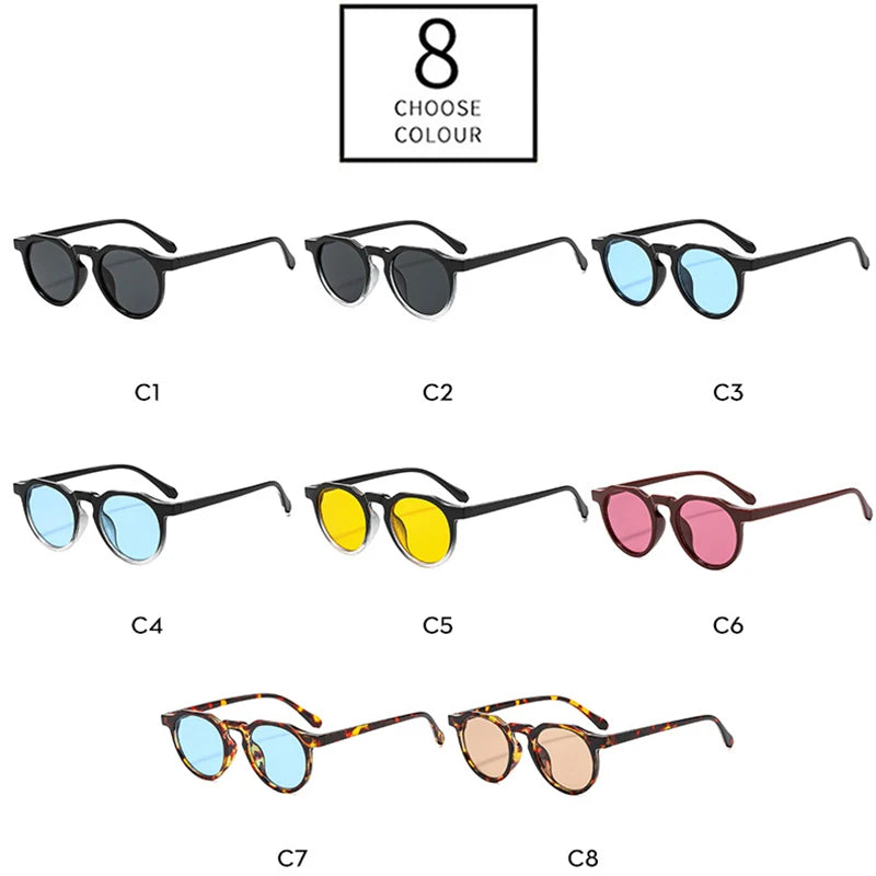 JNPCXI New Retro Oval Punk Men Sunglasses Fashion Candy Color Shades UV400 Women Trending Sun Glasses