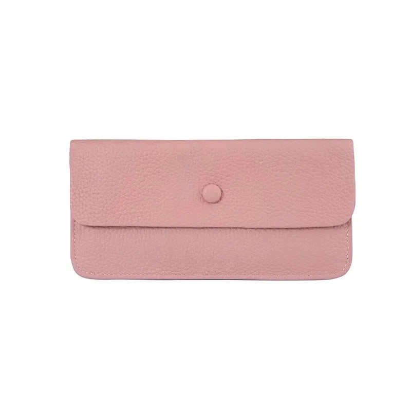Long Genuine Leather Wallet Women's Versatile Ultra-Thin Soft Leather Cact Money Clip Card Holder Large Cy Holder Clutch Purse