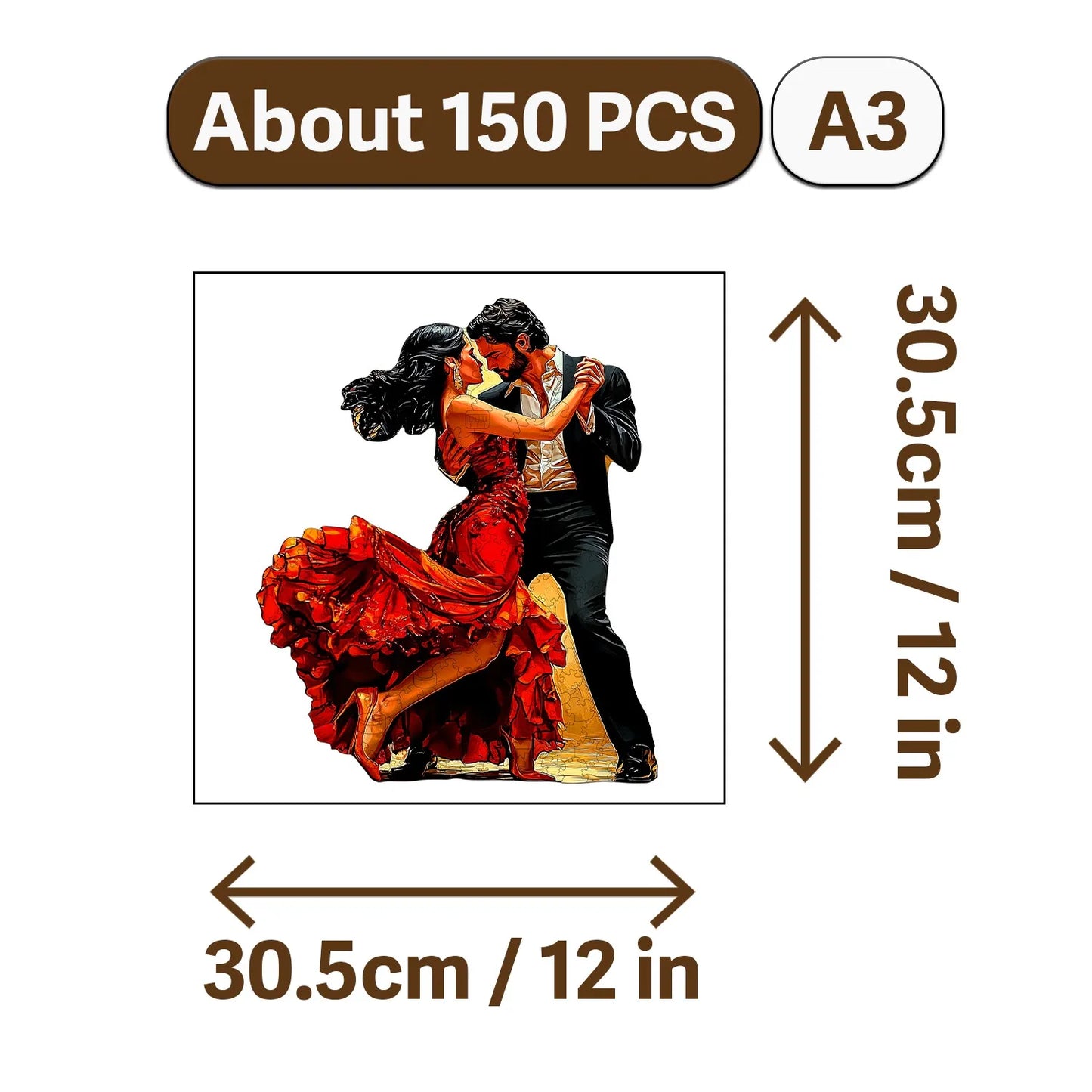 Cowboys and Dancers Wooden Jigsaw Puzzle Wood Home Decor Painting Christmas and Halloween Gift Toy for Teen and Kid