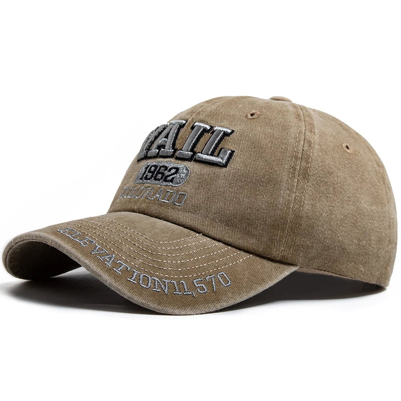 Men's Baseball Cap Fashion VAIL Letter Embroidered Cotton Soft Top Women Hats Summer Casual Travel Visor Caps Trucker Hat Unisex