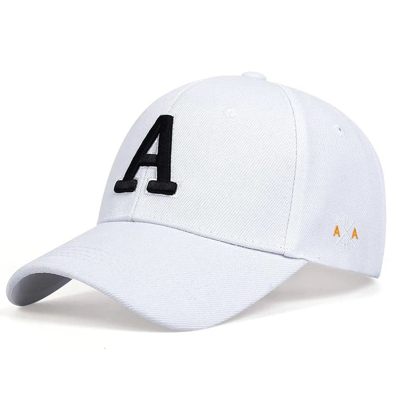Unisex A Letter Side Embroidery Baseball Caps Season Outdoor Adjustable Hats