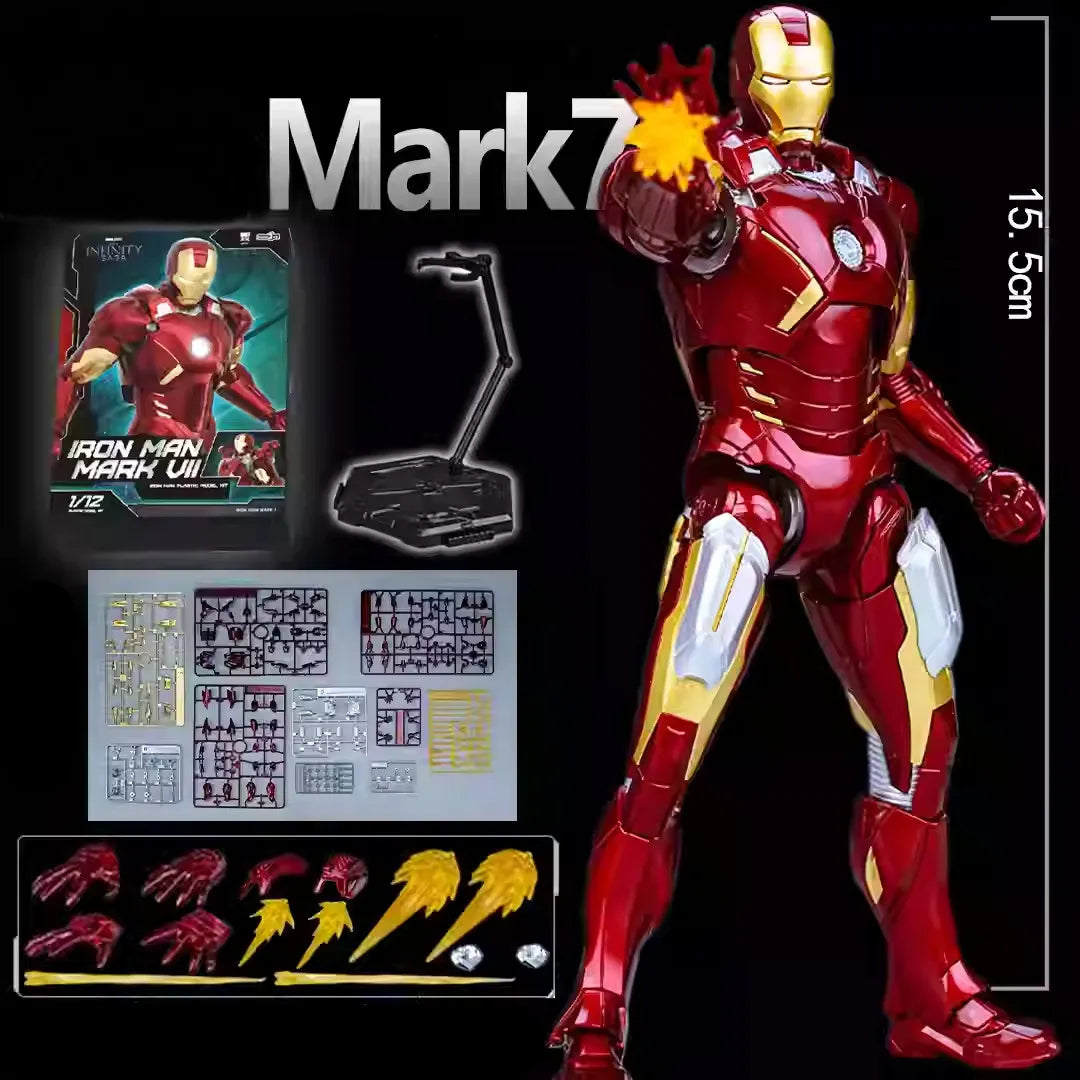 Original LED FondJoy Iron Man MK42 MK43 MK46 MK1 MK2 MK3 MK4 DIY Action Figures