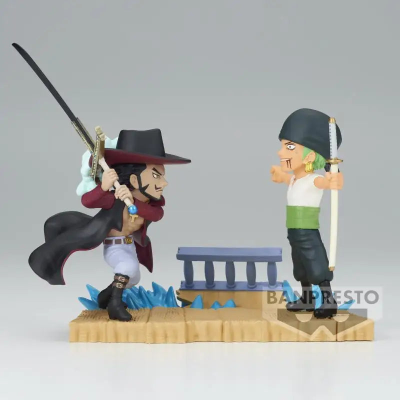 Special OfferBANDAI BANPRESTO ONE PIECE Zoro Mihawk Animation peripherals Mol Garage Kit Ornaments boys favorite gift Collectibl