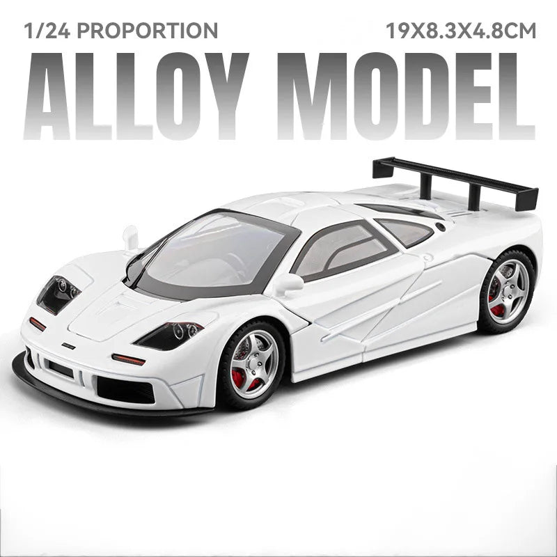 1:24 F1-LM LP500S Alloy Sporscar Model Diecast Toy Doors Opened Sound Light Pull Back Front-wheel Steering Car Children Day Gift