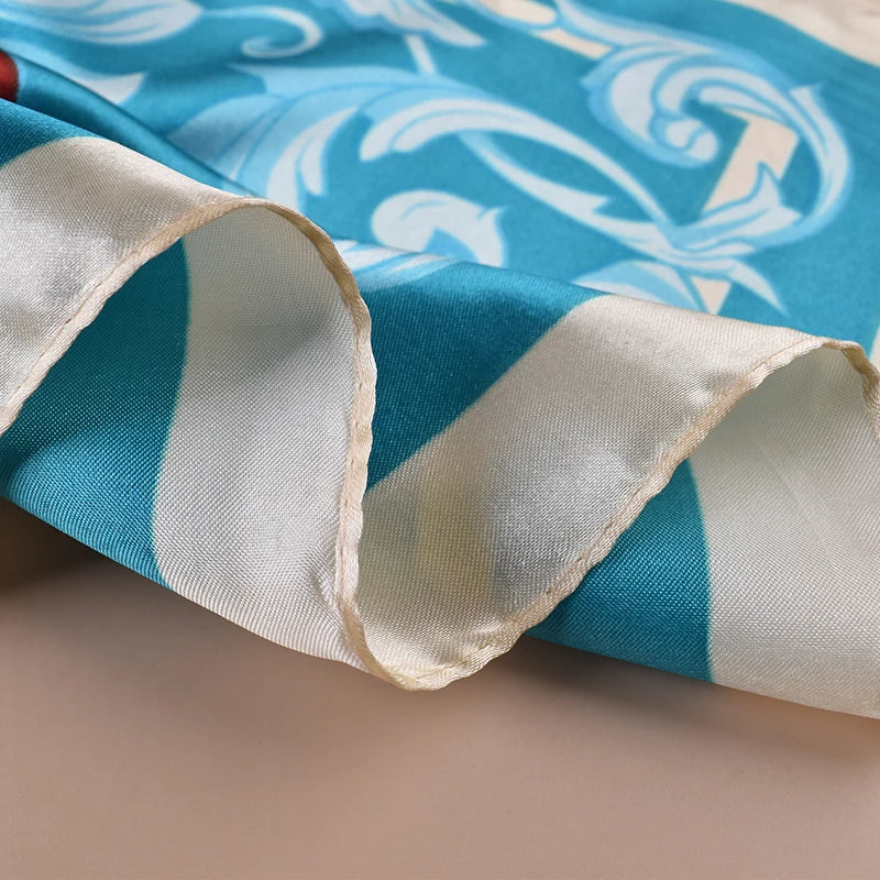 1PC Simple Butterfly Print Silk Satin Square Scarf Women's Hair Accessory Spring New Style Versatile